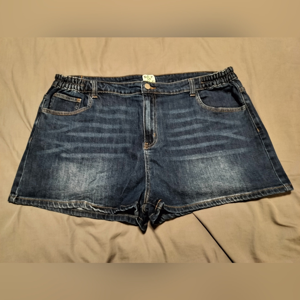 Dark Blue Denim Shorts